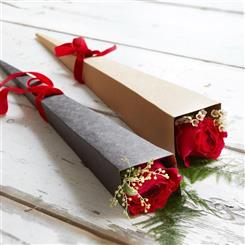 Wrapped Red Rose 