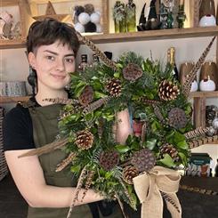 Pheasant Feather Christmas Wreath 