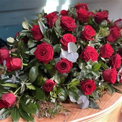 Red Rose Coffin Spray 